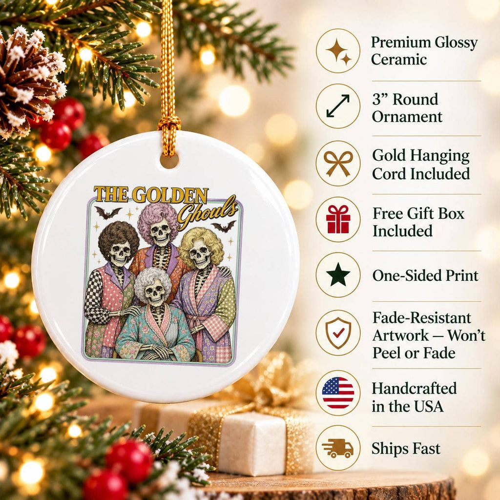 Golden Ghouls Halloween Ceramic Ornament Gift Box
