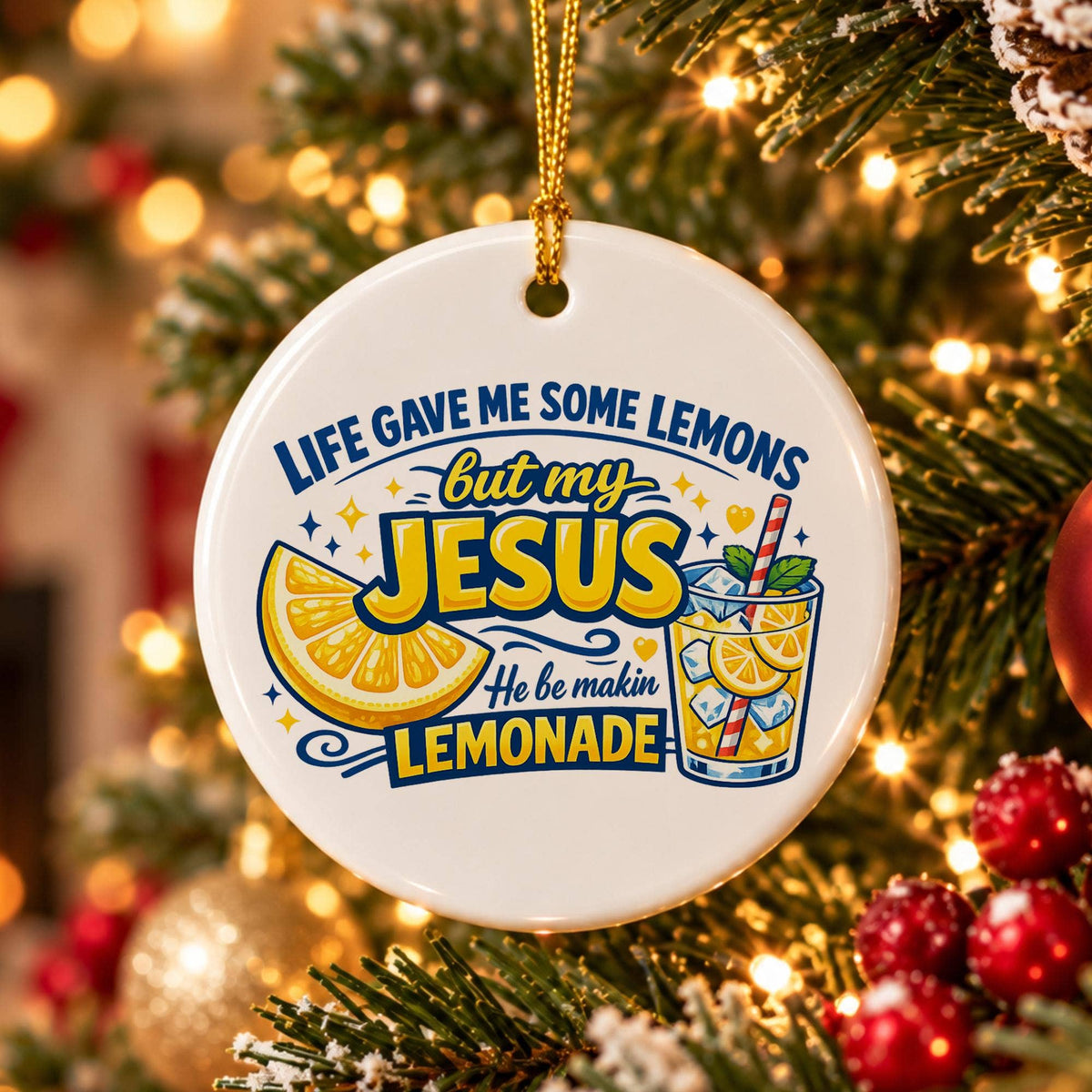 Inspirational Jesus Citrus Ceramic Ornament Gift Box