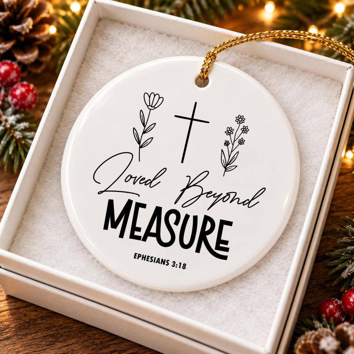 Loved Beyond Measure Ceramic Holiday Ornament
