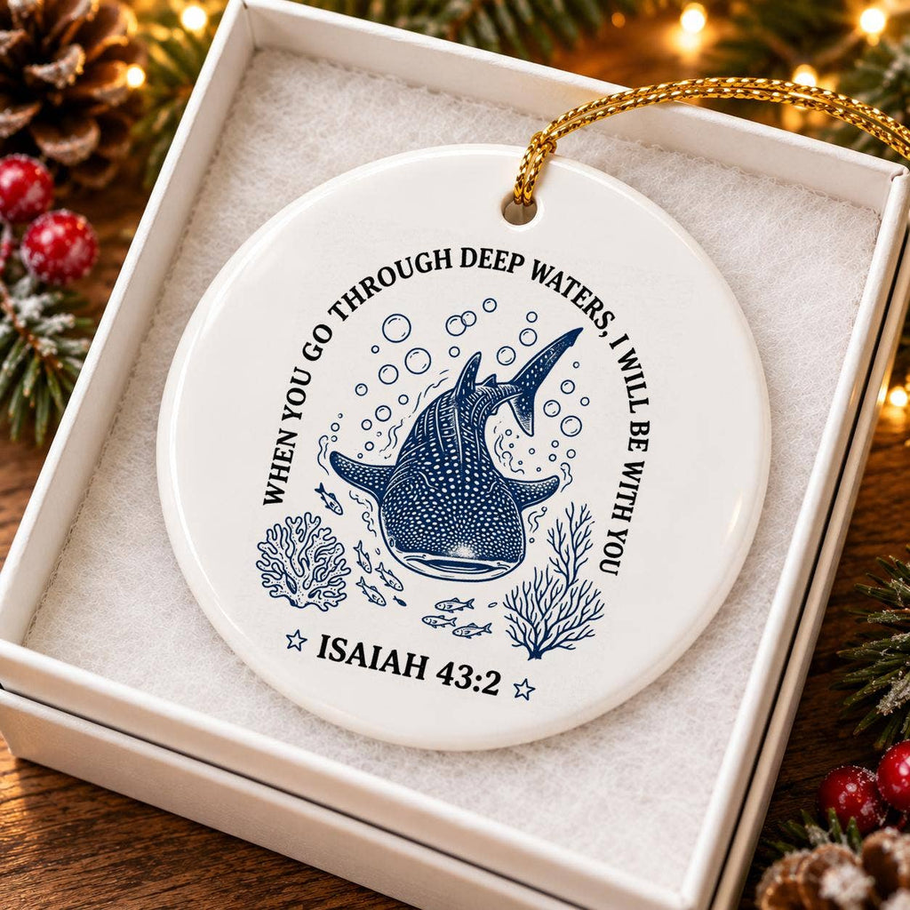 Inspirational Whale Ceramic Christmas Ornament Gift