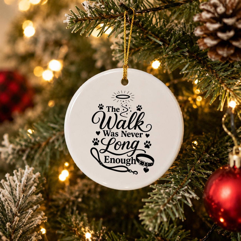 Pet Memorial Ceramic Ornament - Paw Prints & Halo Tribute