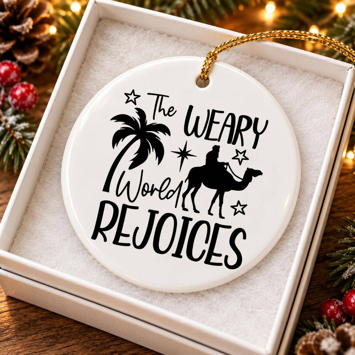 Nativity Scene Ceramic Ornament Gift Box: Rejoice in Faith
