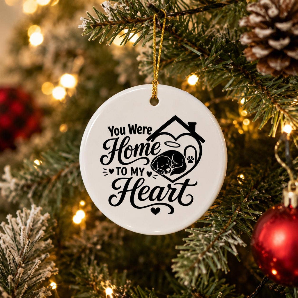Heartfelt Ceramic Pet Memorial Ornament with House Motif