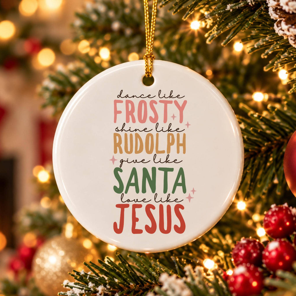 Ceramic Christmas Ornament: Frosty, Rudolph, Santa, Jesus