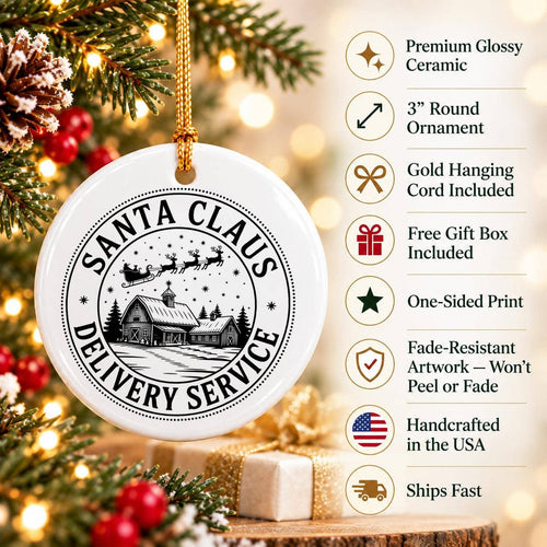 Ceramic Santa Claus Delivery Ornament Christmas Decor