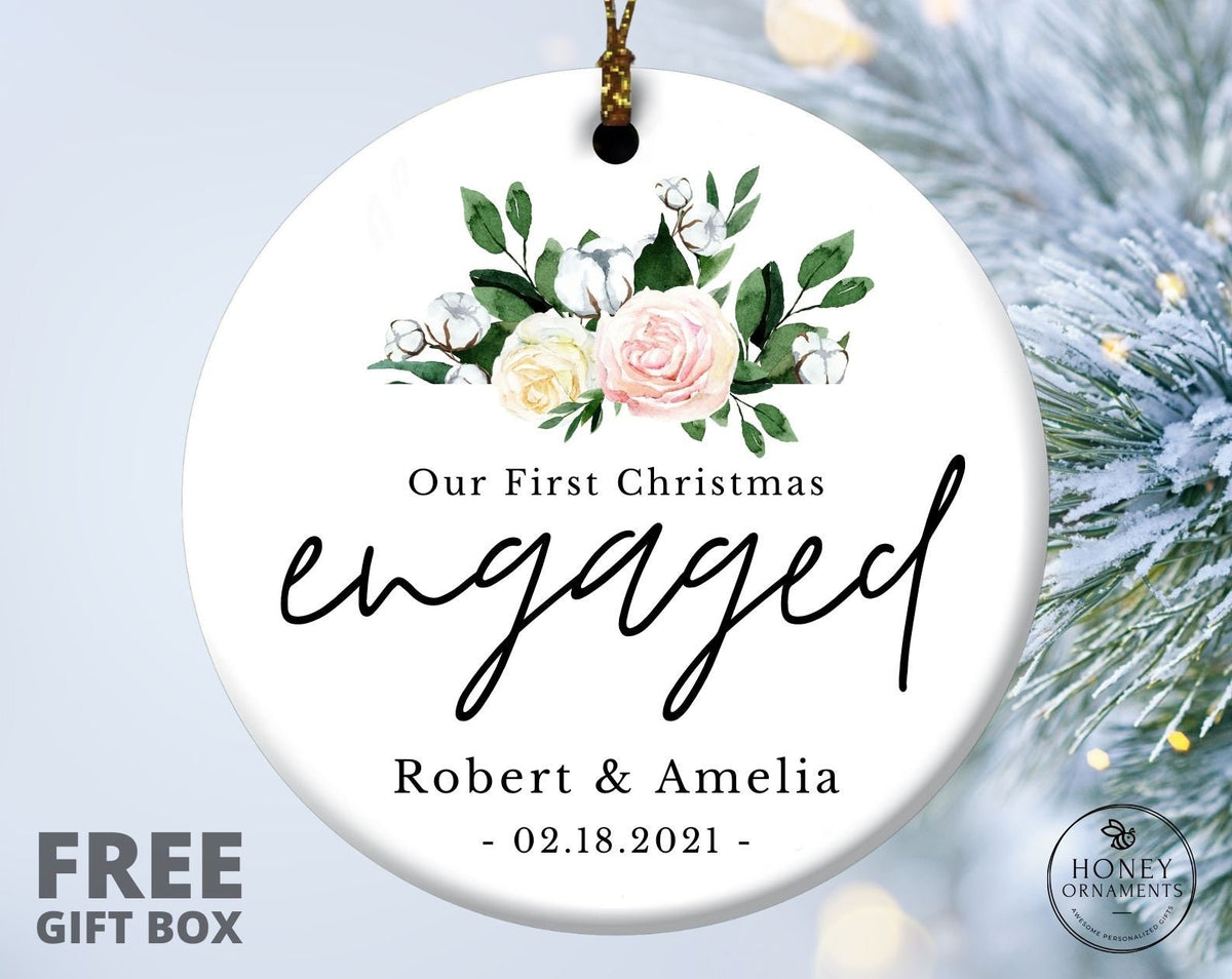 Personalized Our First Christmas Engaged Ornament
