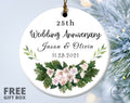 25th Anniversary Ornament - 25th Wedding Anniversary Gift