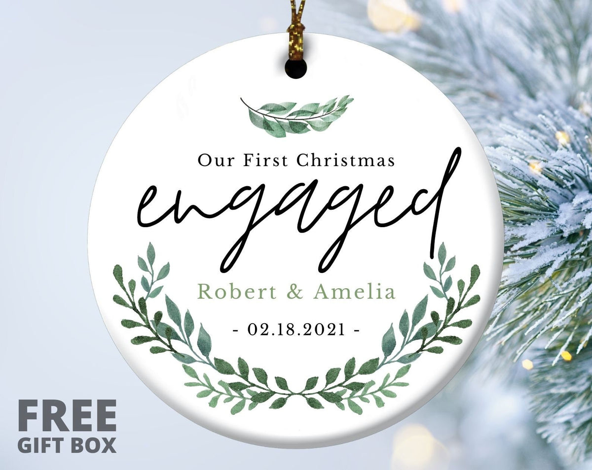 Engaged Christmas Ornament - Personalized Ornament