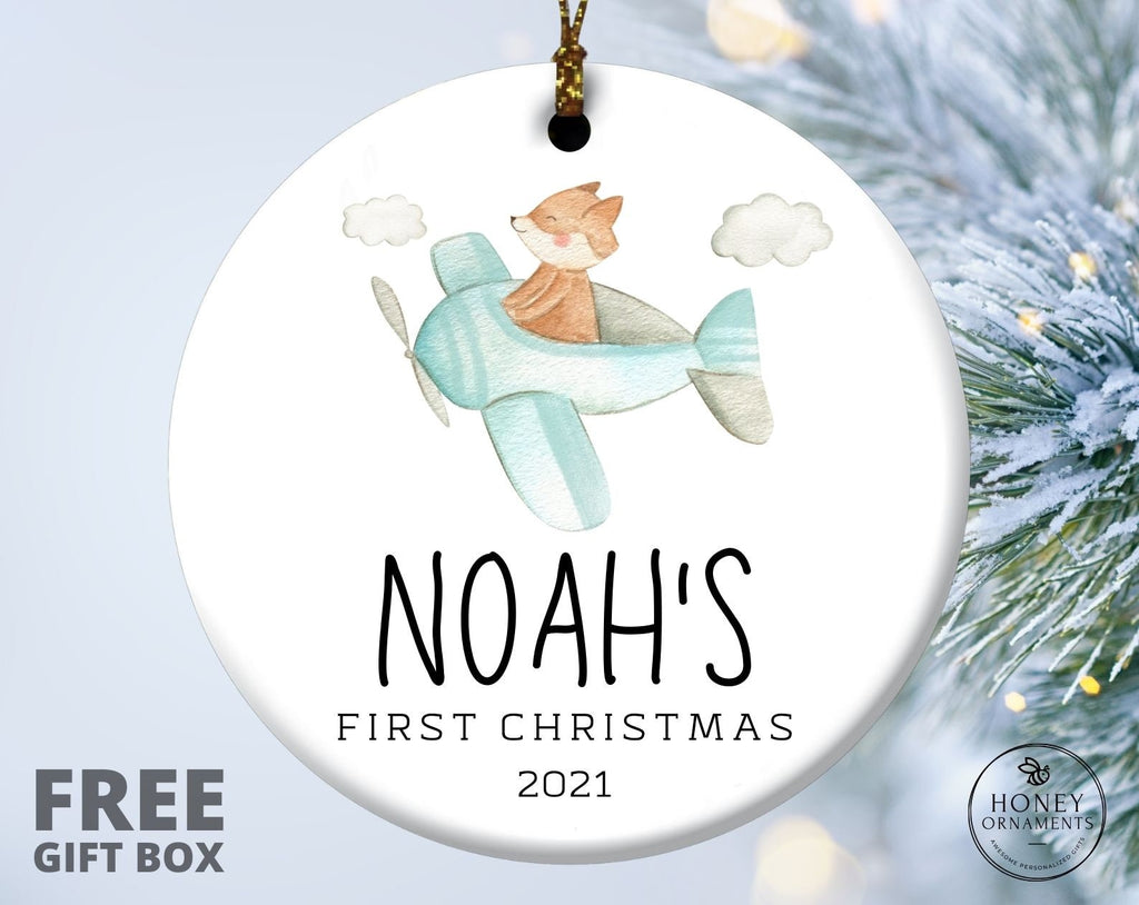 Personalized Baby's First Christmas Ornament - Fox
