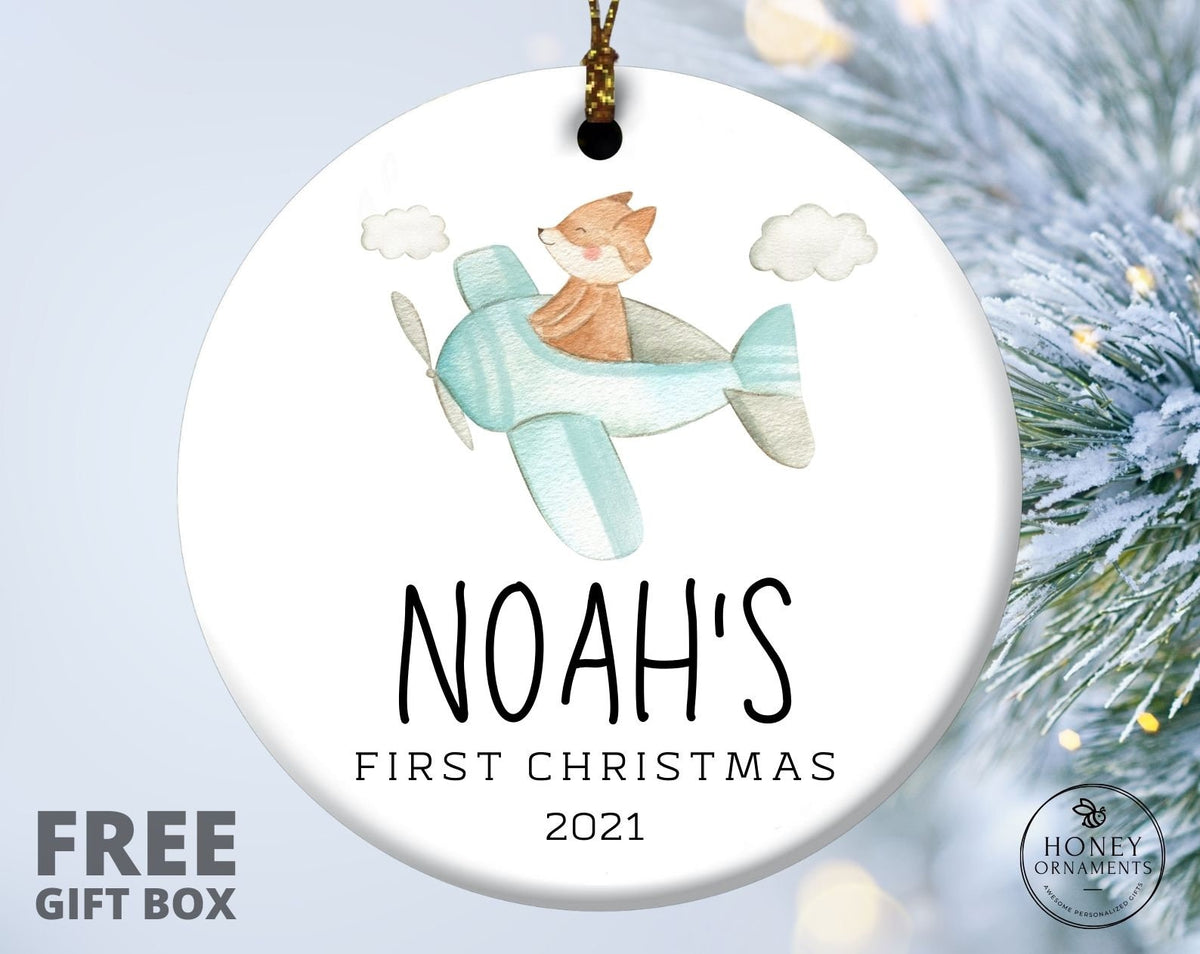 Personalized Baby's First Christmas Ornament - Fox