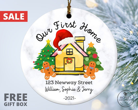 Personalized New Home Christmas Ornament, Ceramic Gingerbread House Keepsake (2026)