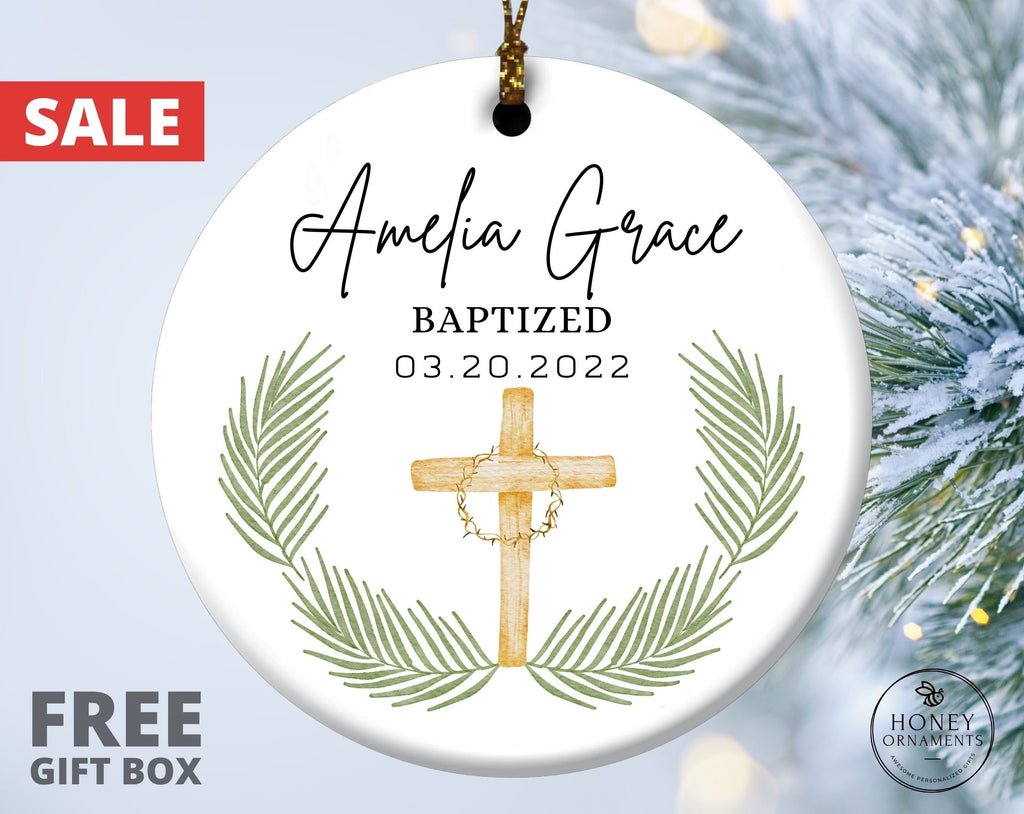 Baptism Cross Ornament - Custom Baptism Keepsake