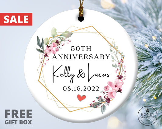 50th Anniversary Gift for Parents, 50th Wedding Anniversary Gifts, Personalized Anniversary Ornament, 50th Wedding Gift, 50 Year Anniversary