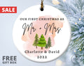 First Christmas Married as Mr and Mrs Ornament