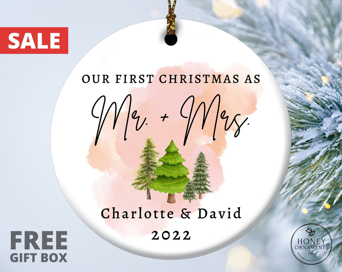 First Christmas Married as Mr and Mrs Ornament