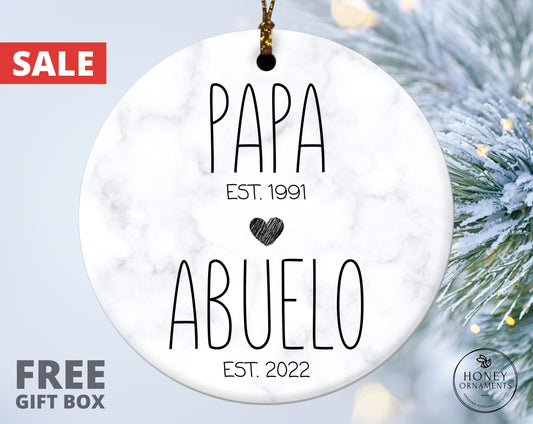 Papa, Abuelo Ornament, New Grandpa Gift, First Time Grandpa, Future Grandpa Gifts, Pregnancy Announcement, Pregnancy Reveal, Dad To Grandpa