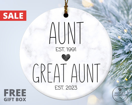 Aunt, Great Aunt Ornament, Pregnancy Reveal, Pregnancy Announcement, Future Aunt Gifts, New Baby Announcement, Custom Christmas Ornaments