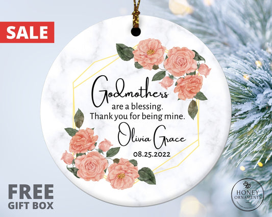 Godmother Thank You Gift, Personalized Godmothers Are a Blessing Keepsake Ornament, Godmother Proposal, Baptism Gift for God Mother