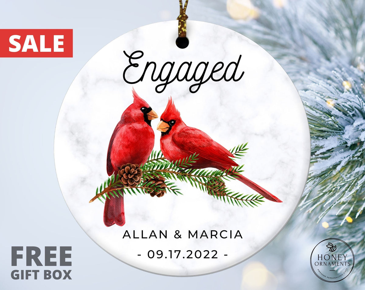 Engagement Ornament, Personalized 2026 with Names & Date for Newly Engaged Couple Ornament, Engagement Christmas Gift for Her, Wedding Gift
