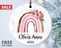 Baby Girl Rainbow Ornament - Baby's First Christmas Gift
