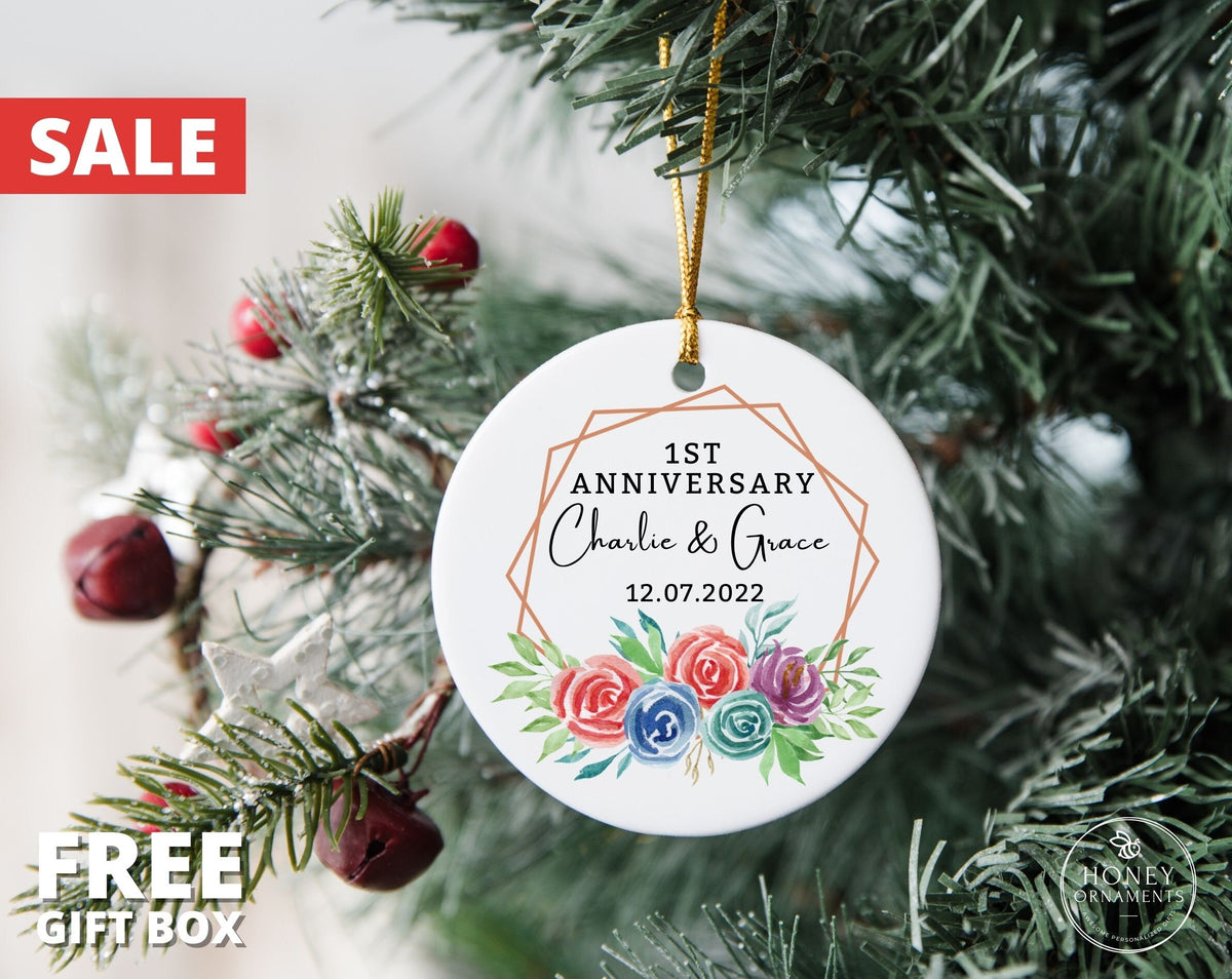 Anniversary Ornament, Anniversary Gift for Boyfriend Husband, Anniversary Gift for Any Number of Years Married - 1st 5th 10th 25th 40th 50th