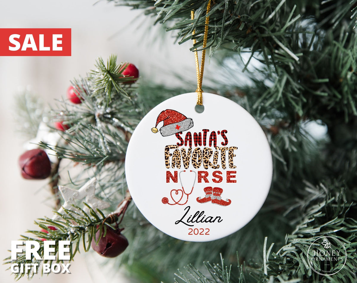 Santa's Favorite Nurse Christmas Ornament - photo 2