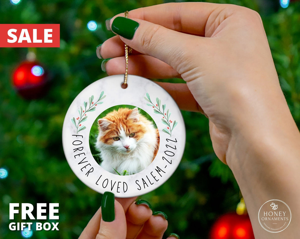 Cat Bereavement Photo Gift Cat Memorial Gift Pet Ornament Personalized Cat Loss Gift Cat Sympathy Gift Custom Cat Lover Gift Loss of Pet