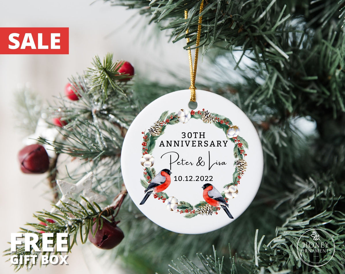 Anniversary Ornament, Personalized Marriage Anniversary Gift, Anniversary Gift for Any Number of Years Married - 1st 5th 10th 25th 40th 50th