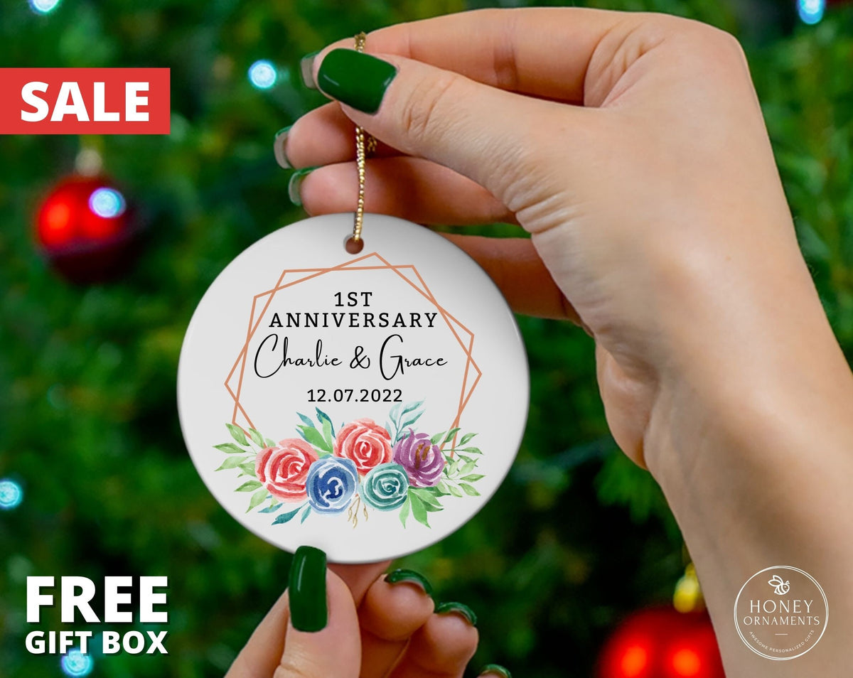Anniversary Ornament, Anniversary Gift for Boyfriend Husband, Anniversary Gift for Any Number of Years Married - 1st 5th 10th 25th 40th 50th