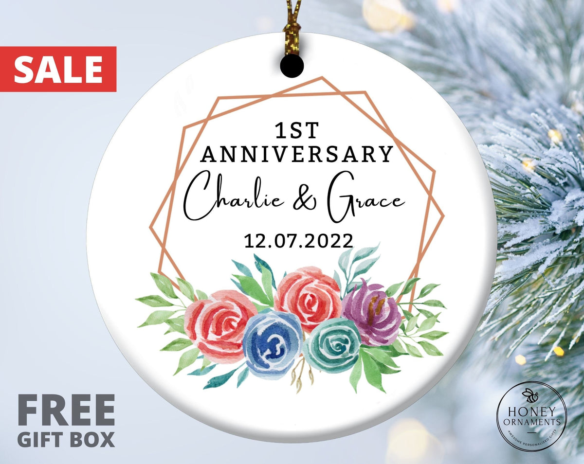 Anniversary Ornament, Anniversary Gift for Boyfriend Husband, Anniversary Gift for Any Number of Years Married - 1st 5th 10th 25th 40th 50th
