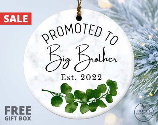 Promoted to Big Brother Ornament, Big Brother Announcement, Big Brother Gift, Pregnancy Announcement, Promoted to Big Bro Christmas Keepsake