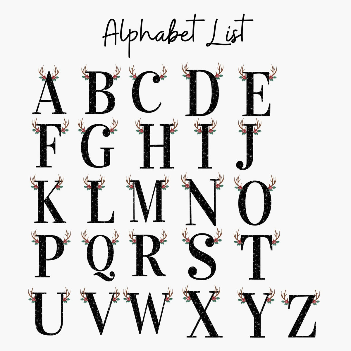 Personalized Family Ornament, 2026 Custom Alphabet Ornament, Christmas Deer Antlers Gift, Monogram Initial Ornament, Christmas Tree Ornament