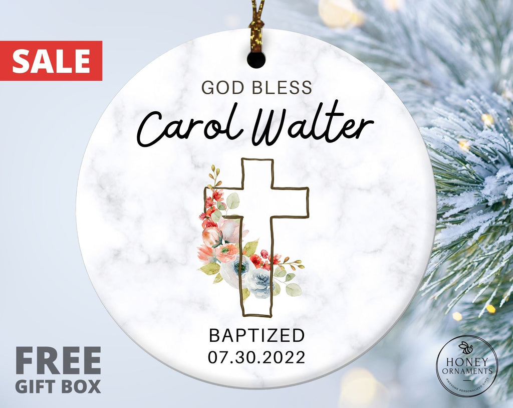 Personalized Baptism Ornament - God Bless Baptized Ornament - photo 3
