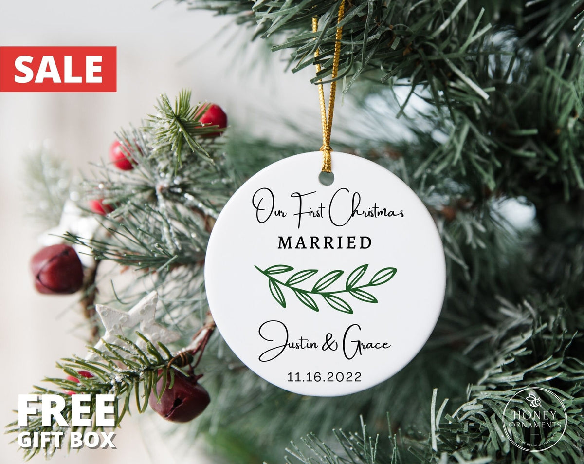 Our First Christmas Married Ornament, Just Married Christmas Ornament, First Christmas Married Ornament 2026, Newlywed Gift, Wedding Gift