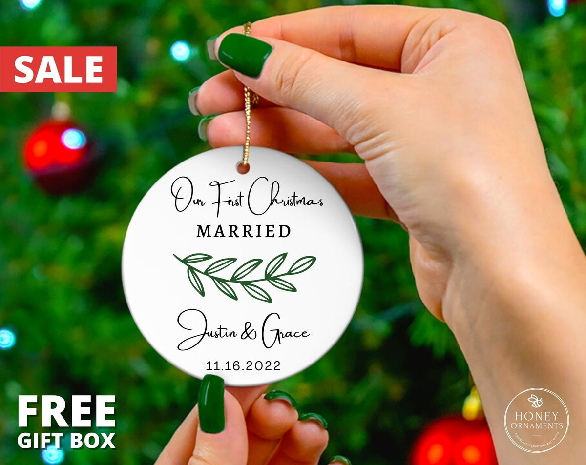 Our First Christmas Married Ornament, Just Married Christmas Ornament, First Christmas Married Ornament 2026, Newlywed Gift, Wedding Gift
