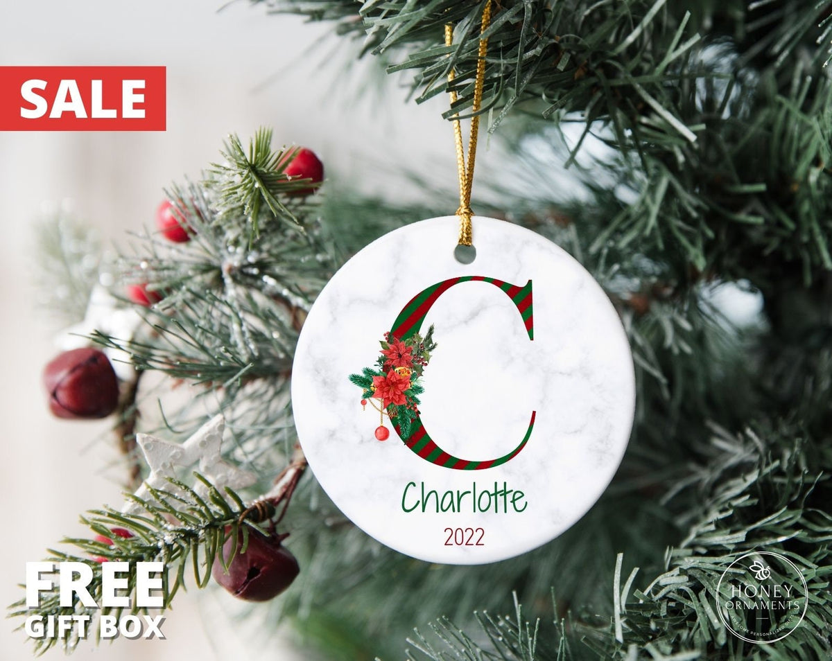 Family Christmas Ornament, Personalized Name Ornaments, 2026 Custom Initial Ornament, Christmas Decoration Gift, Monogram Alphabet Ornament