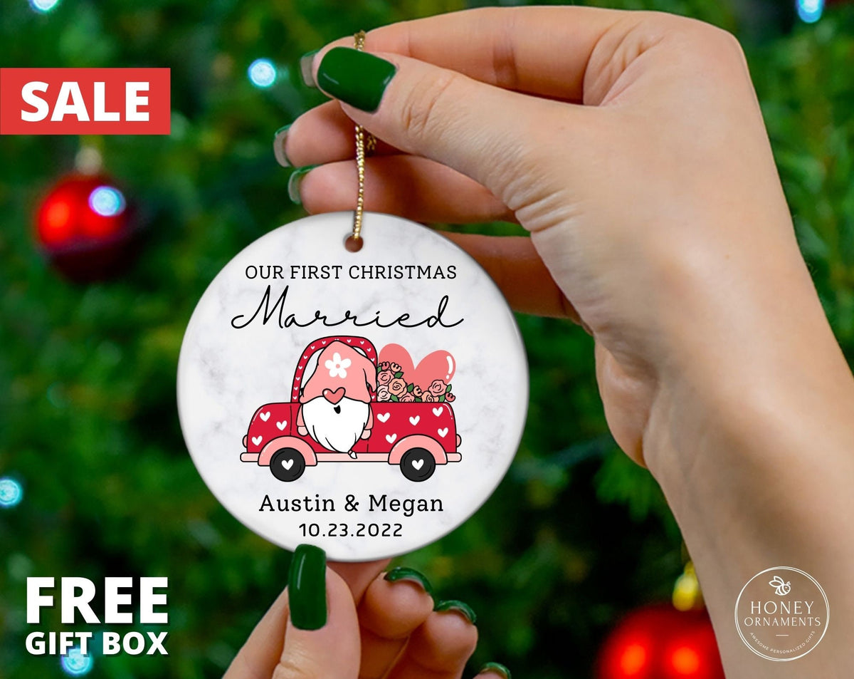Our First Christmas Married Ornament 2026, Mr and Mrs Gift, Wedding Couples Ornament, First Married Christmas, Newlywed Gift, Wedding Gift