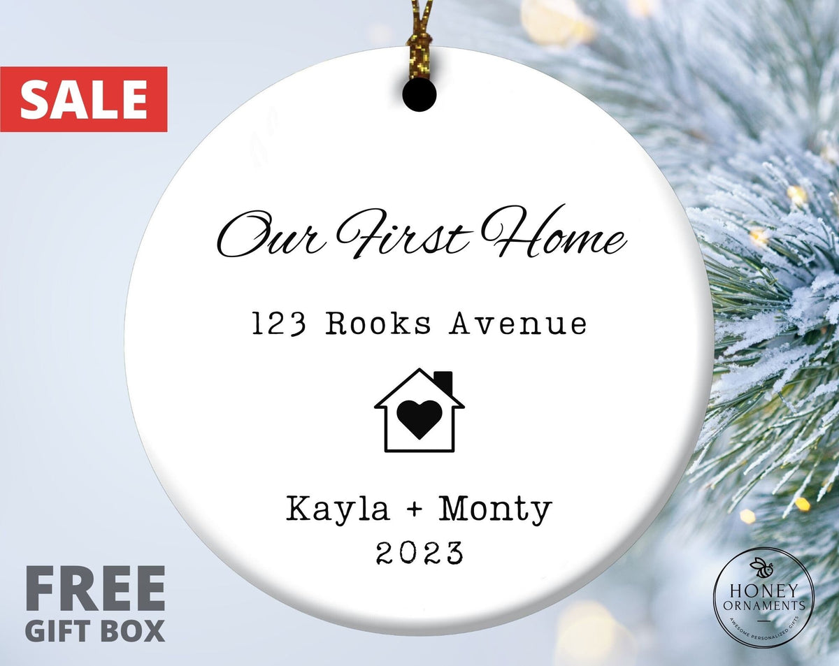 Personalized Housewarming Gift, Our First House Christmas Ornament, New Home Ornament, New House Ornament, Real Estate Gift First House Gift