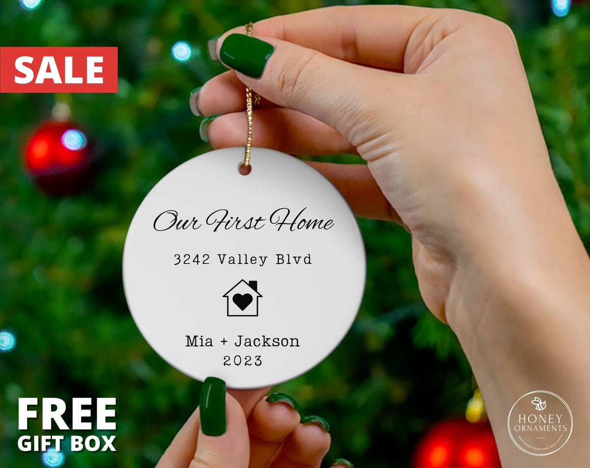 Personalized Housewarming Gift, Our First House Christmas Ornament, New Home Ornament, New House Ornament, Real Estate Gift First House Gift