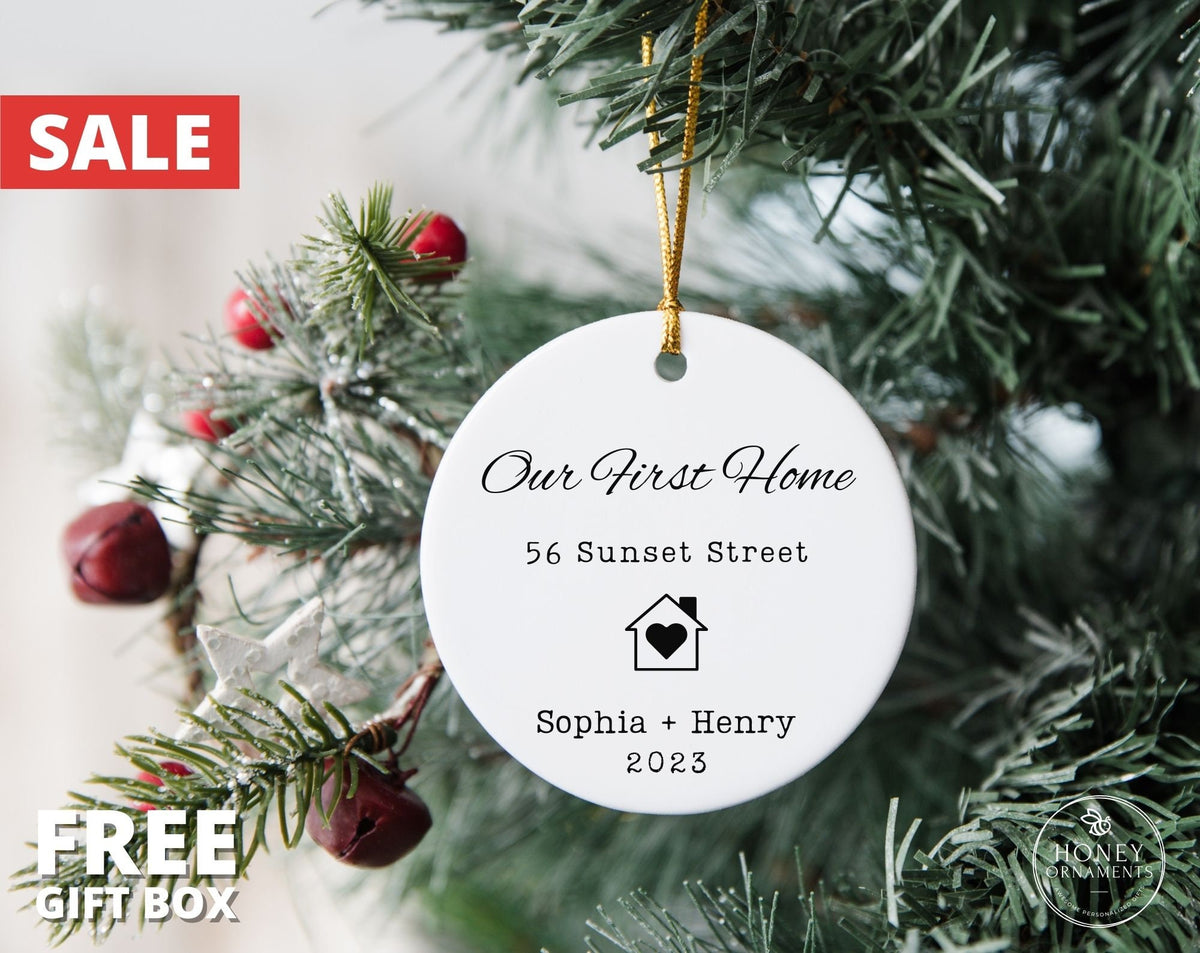 Personalized Housewarming Gift, Our First House Christmas Ornament, New Home Ornament, New House Ornament, Real Estate Gift First House Gift