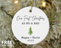 Personalized Our First Christmas as Mr & Mrs Ornament