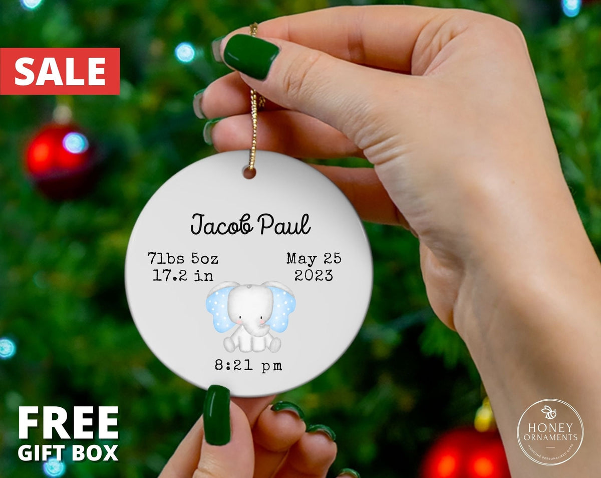Newborn Birth Stats Ornament Baby Nursery Decoration Baby First Christmas Ornament Baby Birth Announcement Newborn Footprints Keepsake