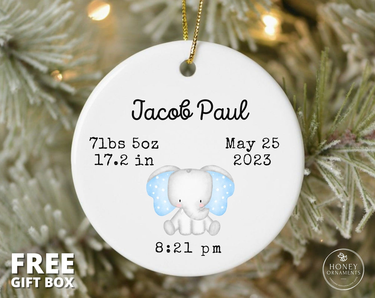 Newborn Birth Stats Ornament Baby Nursery Decoration Baby First Christmas Ornament Baby Birth Announcement Newborn Footprints Keepsake