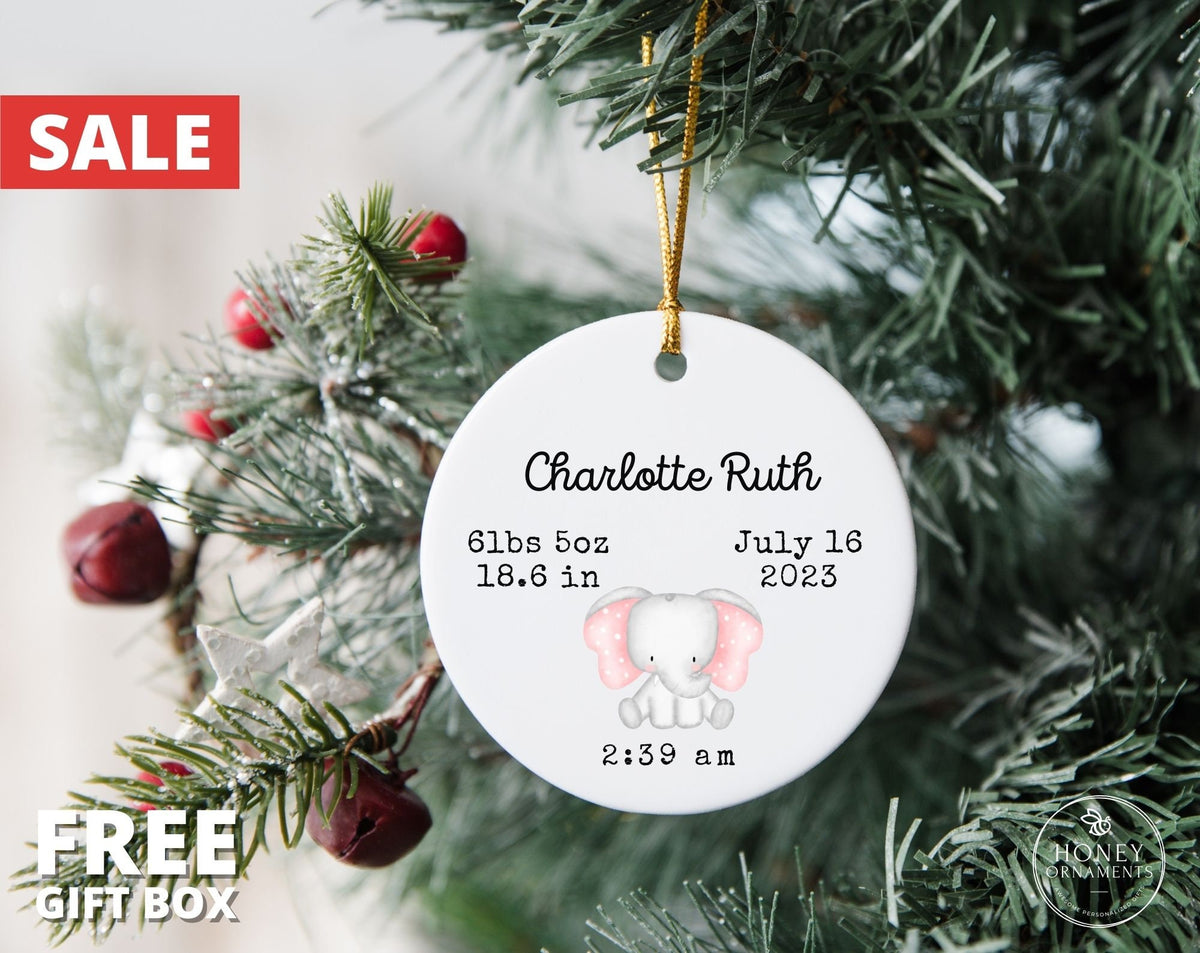 Newborn Birth Stats Ornament Baby Nursery Decoration Baby First Christmas Ornament Baby Birth Announcement Newborn Footprints Keepsake