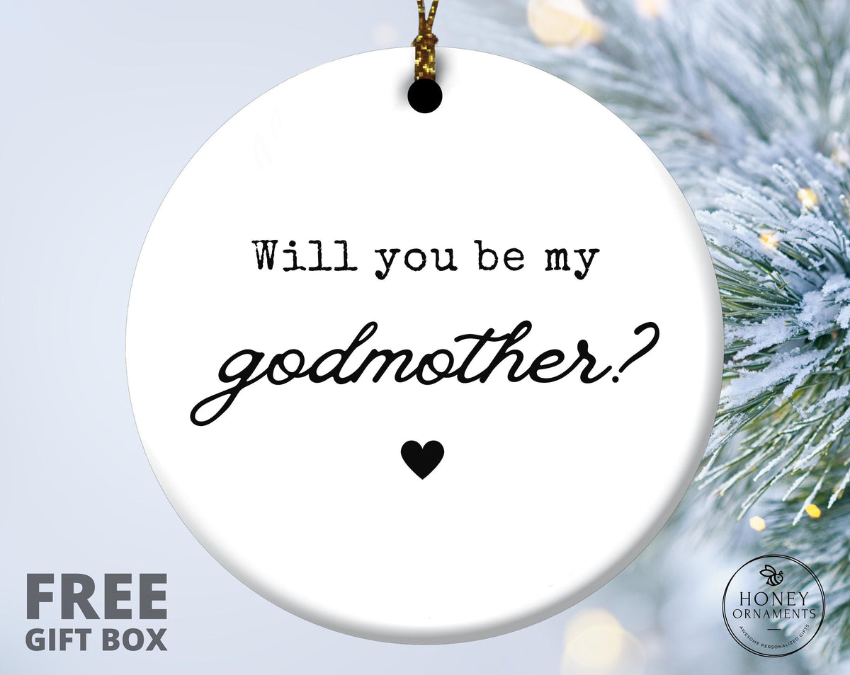 Godparent Proposal Ceramic Ornament, Christening Baptism Gift
