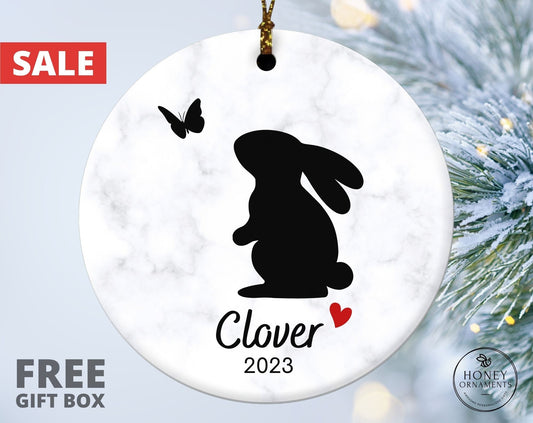 Personalized Rabbit Loss Ornament, Rabbit Memorial Gift, Bunny Sympathy Gift, Loss of Rabbit, Rabbit Condolence Gift, Rabbit Lover Gift