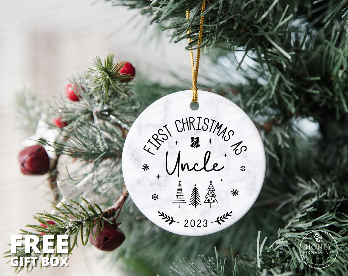 Our First Christmas as Auntie & Uncle Ornament, Baby Announcement Gift, New Auntie Gift, New Uncle Gift, Baby Birth Announcement Gift Aunt