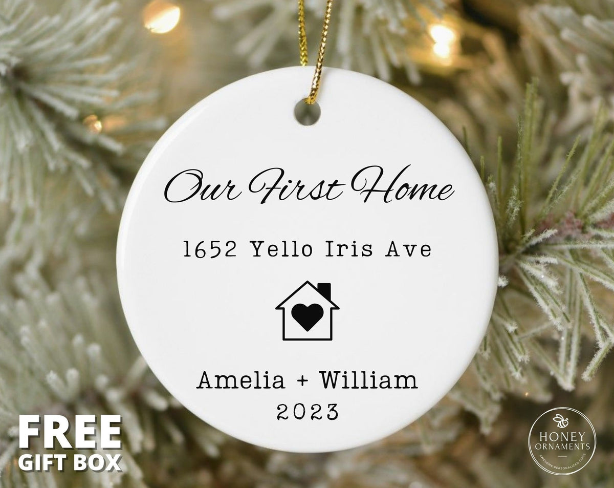 Personalized Housewarming Gift, Our First House Christmas Ornament, New Home Ornament, New House Ornament, Real Estate Gift First House Gift