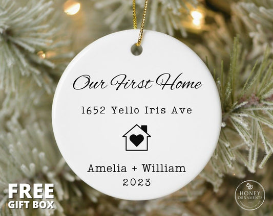 Personalized Housewarming Gift, Our First House Christmas Ornament, New Home Ornament, New House Ornament, Real Estate Gift First House Gift