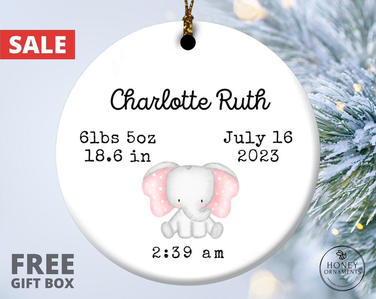 Newborn Birth Stats Ornament Baby Nursery Decoration Baby First Christmas Ornament Baby Birth Announcement Newborn Footprints Keepsake